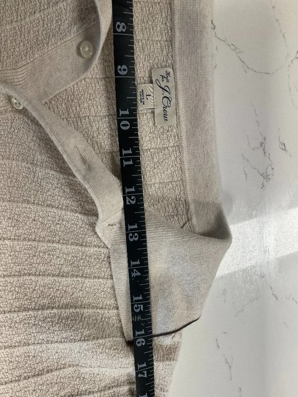 Men's J Crew Texture-stitch cotton-tipped sweater-polo Large